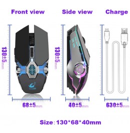 Wireless Gaming Mouse Rechargeable,RGB Multi-Colour Backlit Game Mice with 7 Buttons Computer Accessories,2.4G Silent Optical,3 Adjustable DPI Game Mouse Power Saving Mode for Laptop/PC/Notebook