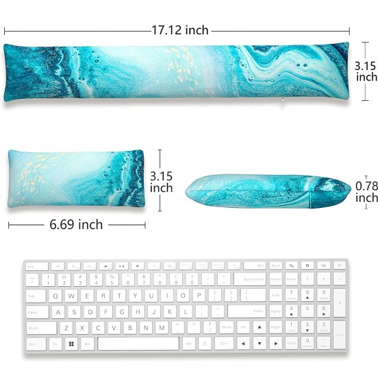 Atufsuat Bean Bag Wrist Rest, Ergonomic Wrist Support for Mouse and Keyboard, Beaded Cushion for Wrist Arm Hand Elbow Support, Computer Laptop Accessories, Office Desk Decor for Women Men, Teal Marble